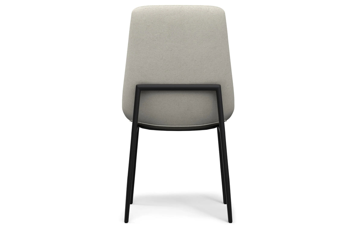 Simpli Home Modern Dining Chair Set of 2 – Light Grey Linen, Steel NEW NIB