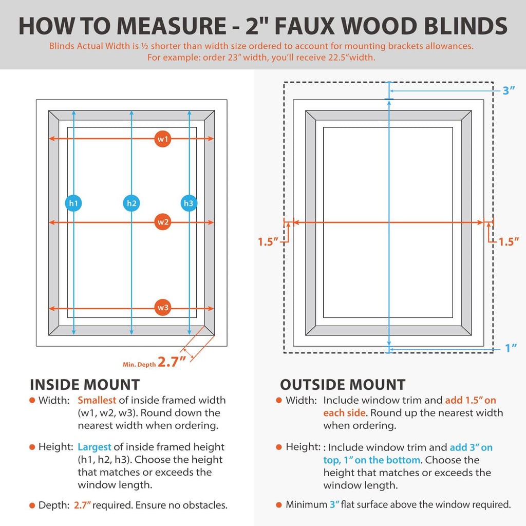 DEZ FURNISHINGS Cordless 2 in. Faux Wood Blind, 31 x 72, White