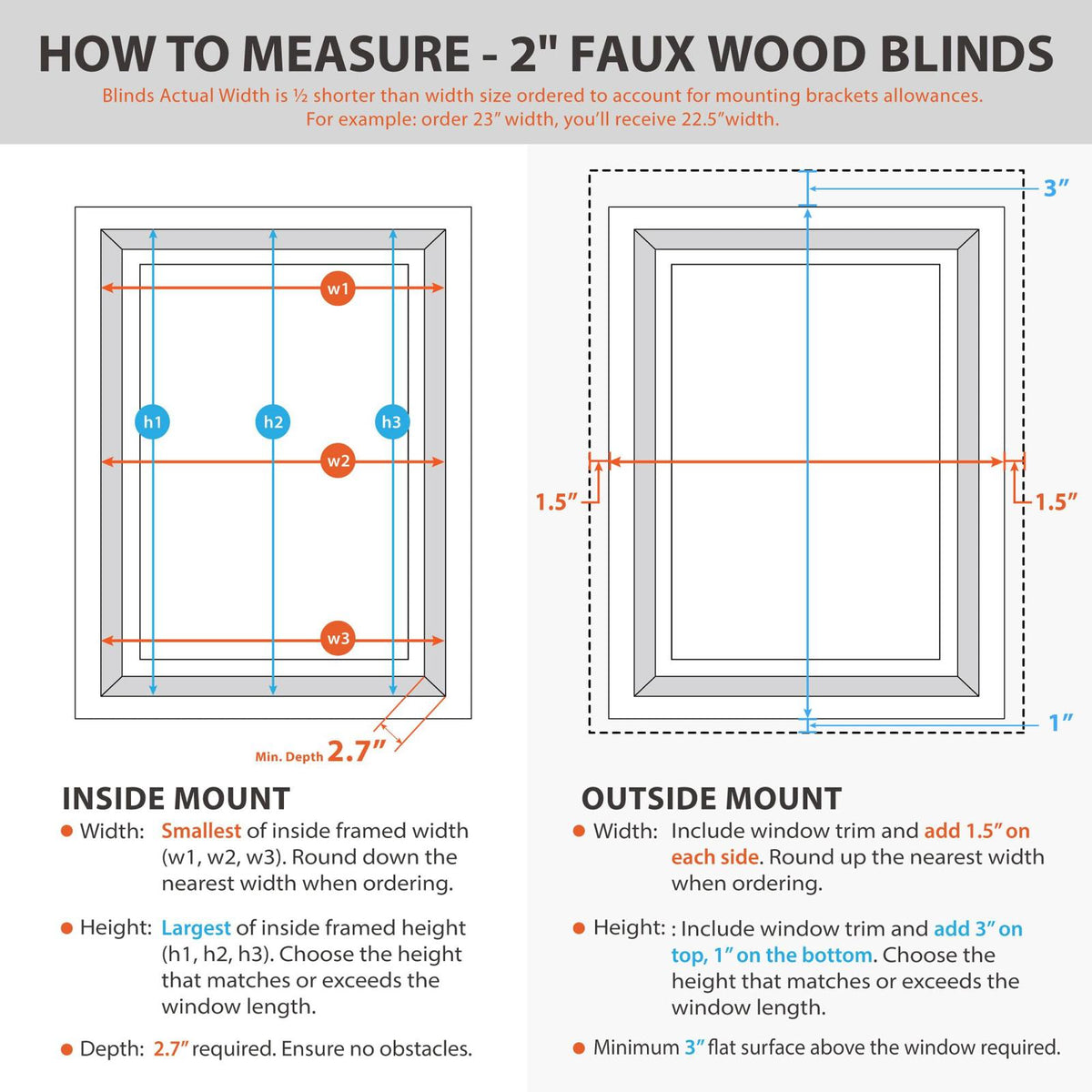 DEZ FURNISHINGS Cordless 2 in. Faux Wood Blind, 31 x 72, White