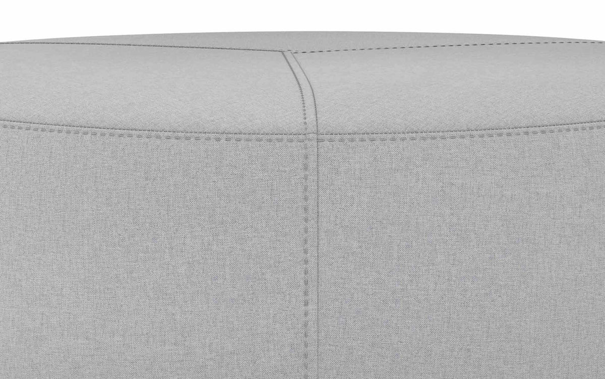 Simpli Home Moore 32" Contemporary Round Ottoman Coffee Table – Light Grey NEW