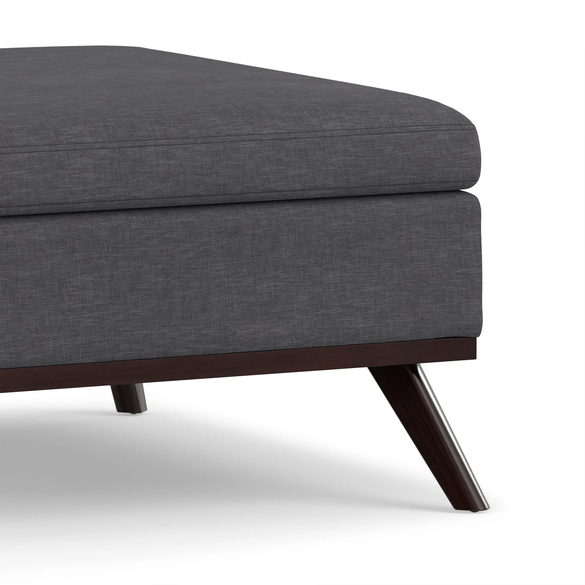 Simpli Home Owen 36" Mid-Century Storage Ottoman Coffee Table – Grey NEW NIB