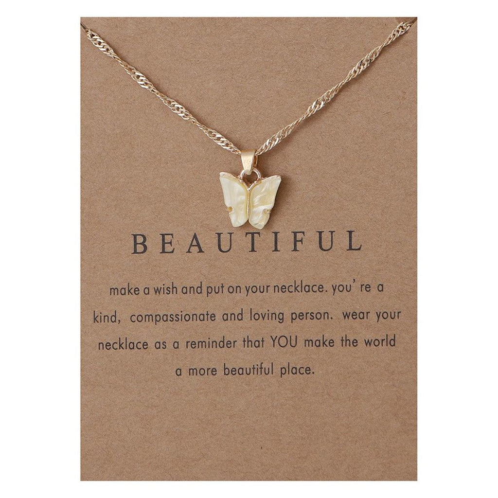 Women's Boardcard Butterfly Gold-Plated Necklaces, $10 for 3!
