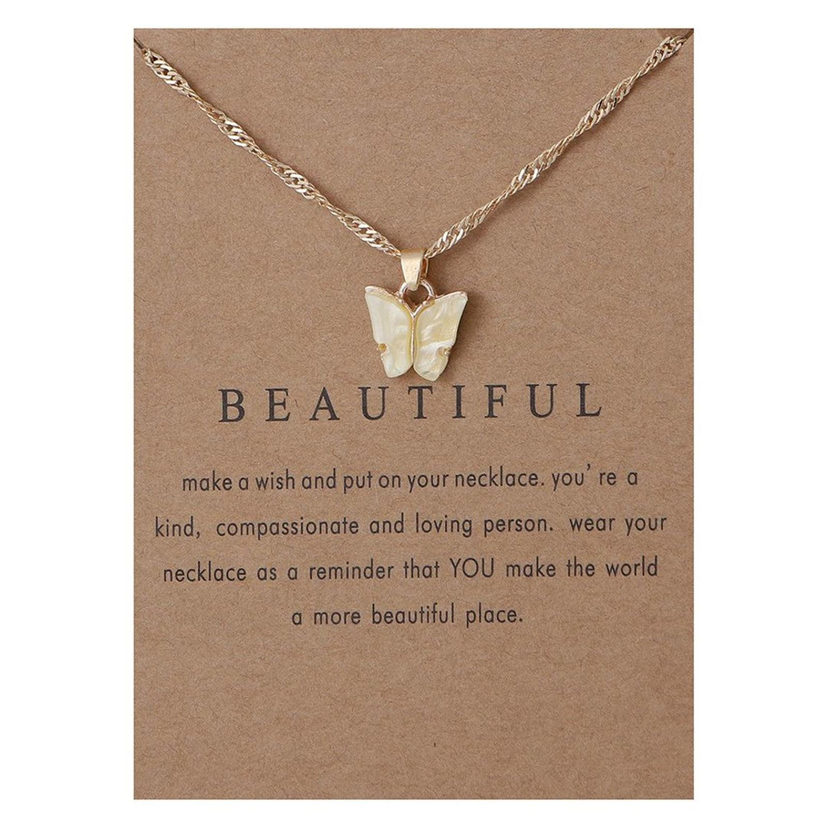 Women's Boardcard Butterfly Gold-Plated Necklaces, $10 for 3!