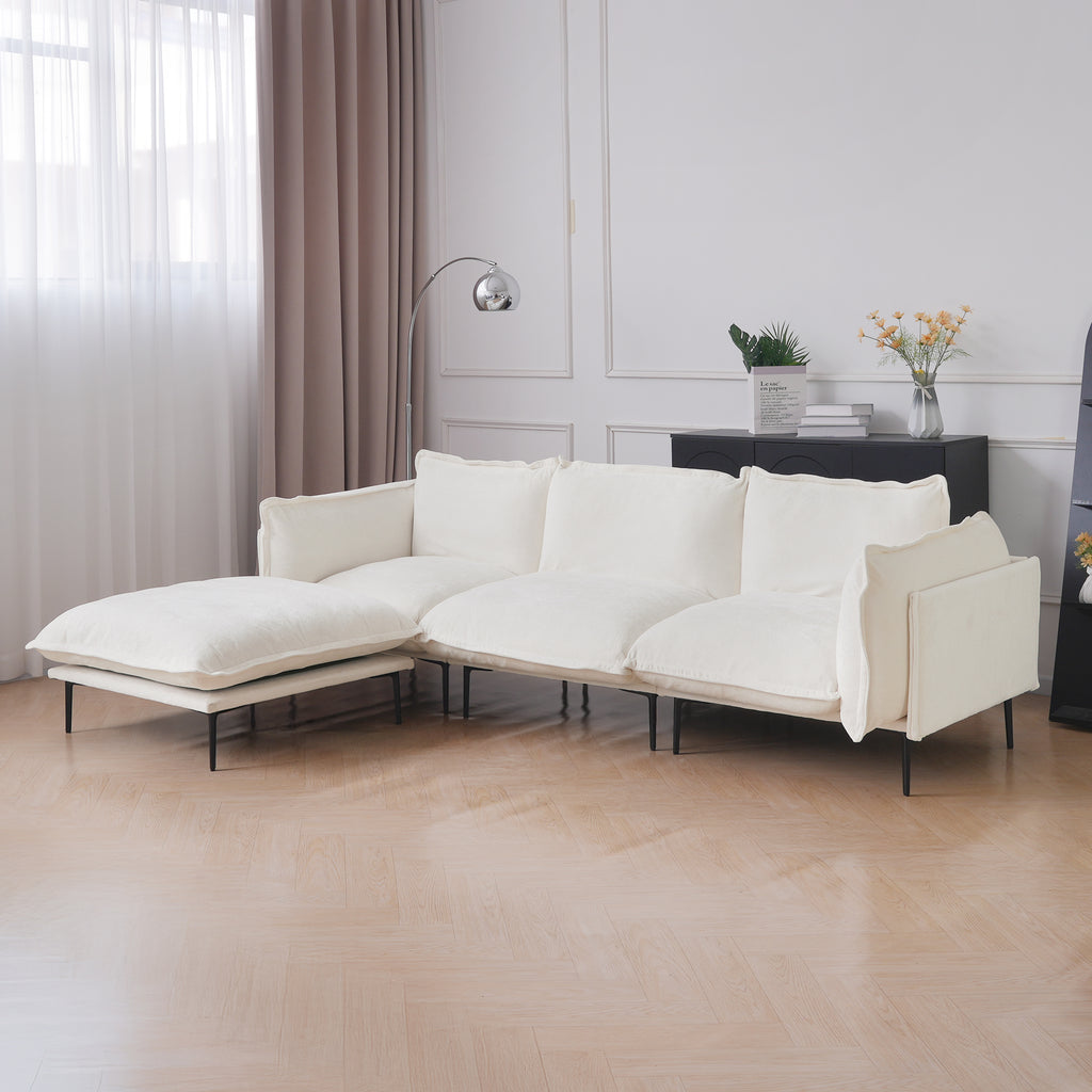 Minimalist Modular Sofa with Ottoman