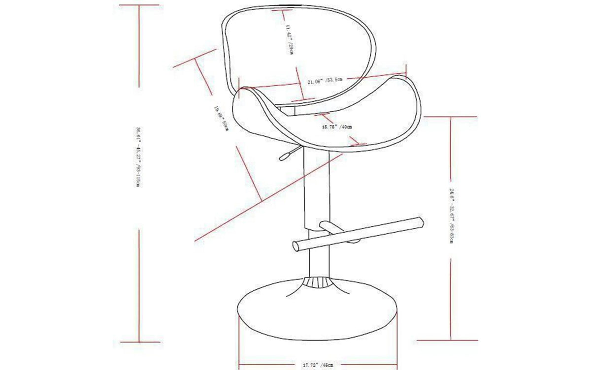 Simpli Home Marana 21" Bentwood Swivel Bar Stool Adj Counter Height NEW NIB