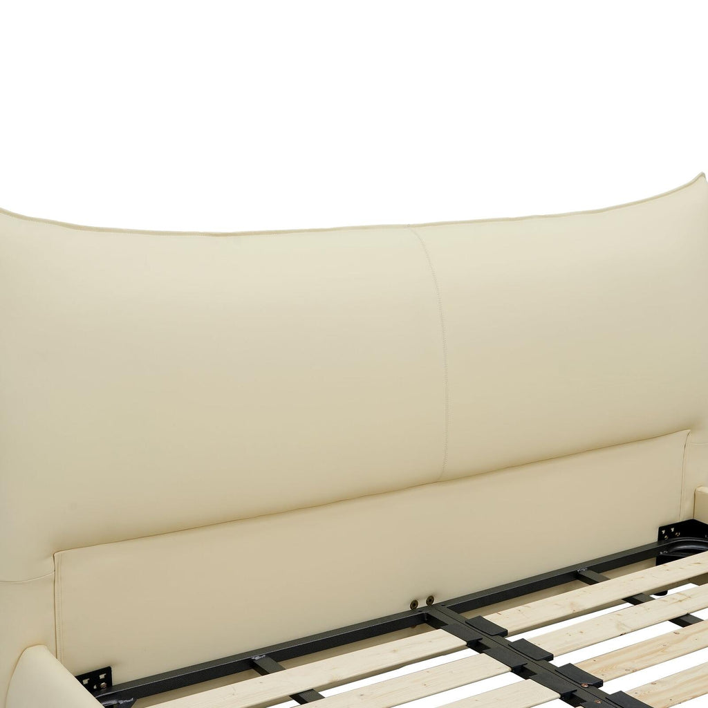 Luxury minimalist bed frame, premium leather, Queen or King, NEW