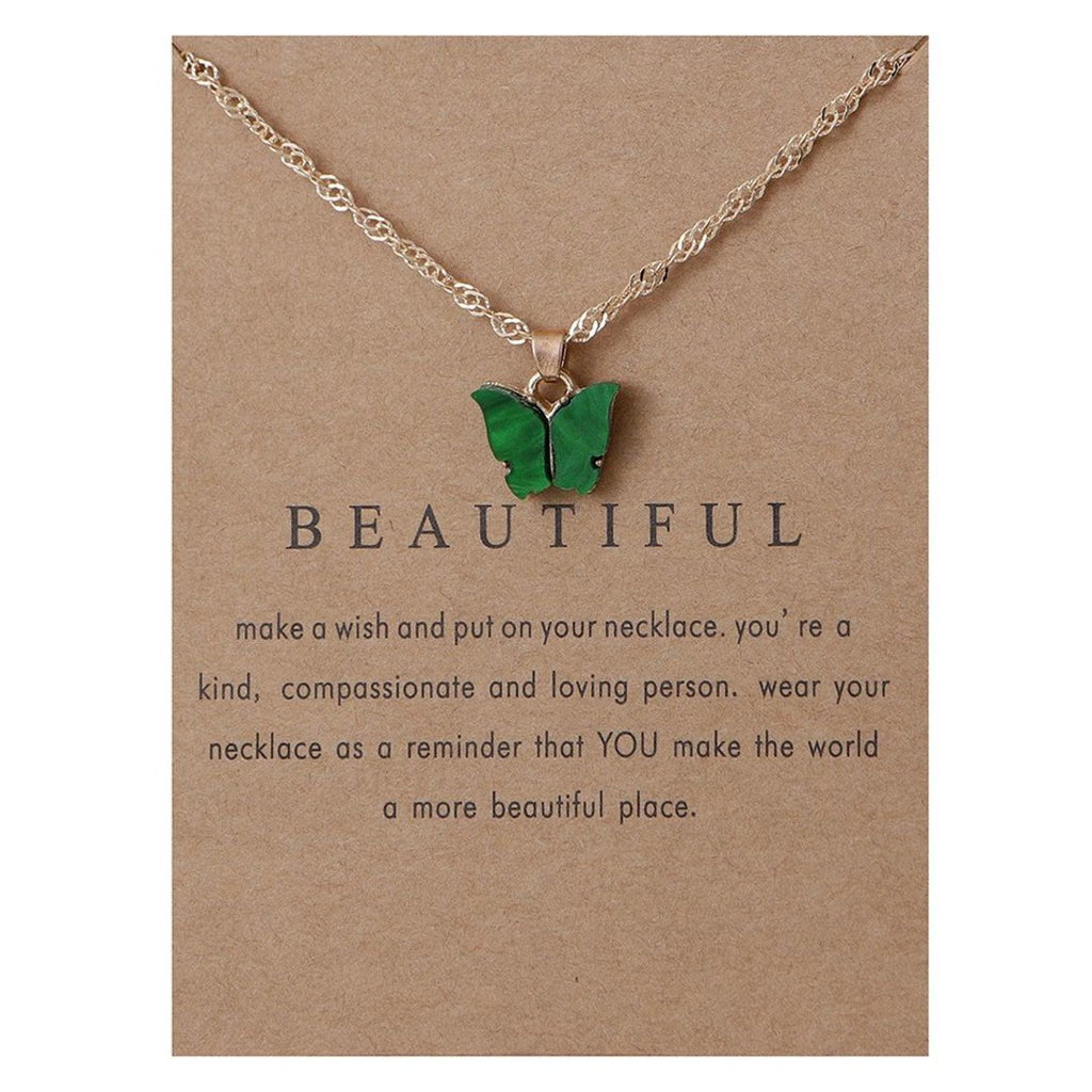Women's Boardcard Butterfly Gold-Plated Necklaces, $10 for 3!
