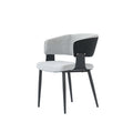 2 x Soft Fabric and Faux Leather Open Back Chairs, solid wood legs, NEW