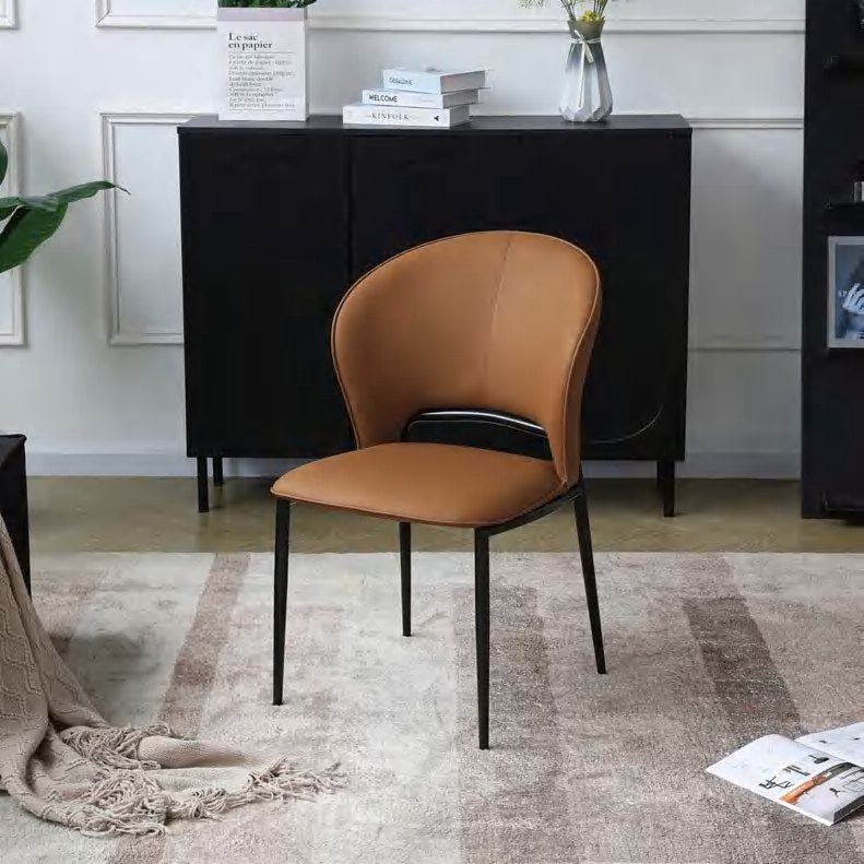 2 x Taupe Faux Leather Dining Chairs