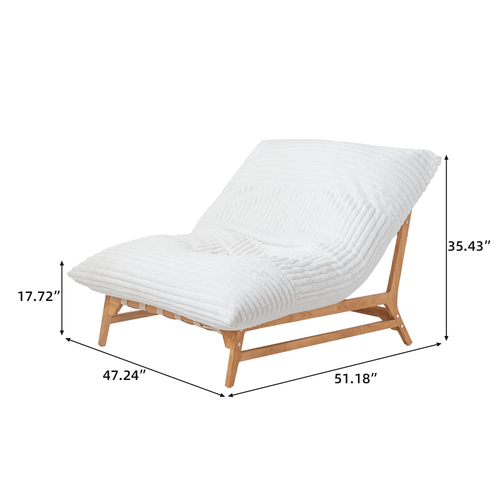 Accent Chair, Corduroy Arm Chair with Wood Frame - PDX Furnish