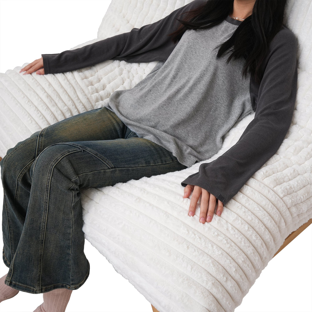 Accent Chair, Corduroy Arm Chair with Wood Frame - PDX Furnish