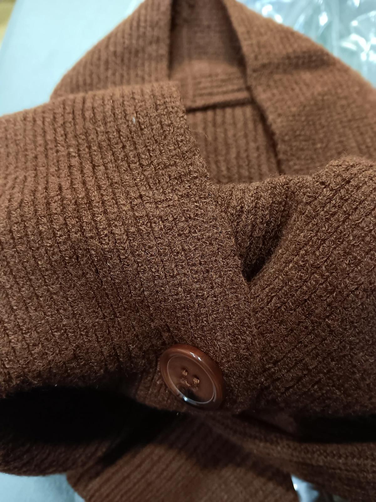 Wenrine Womens Deep V Neck Sweater Dress, Coffee, Small