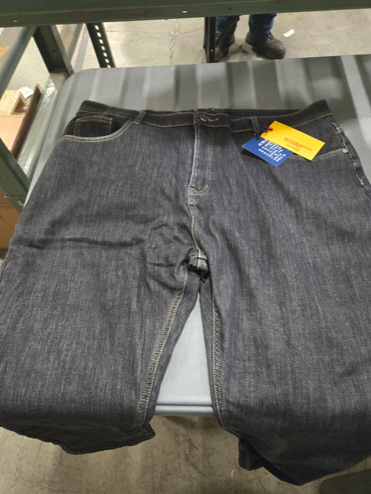 Alloaone Winter Working Jeans Men Black Slim Fit, Size 42x30, Black