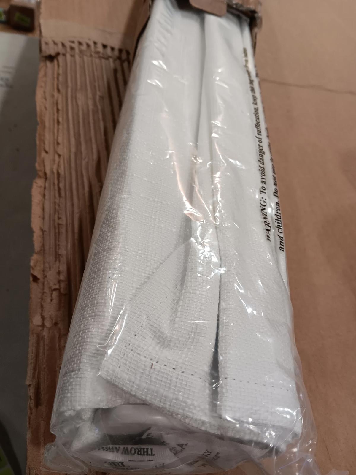 Sun Zero Seraphina Textured Total Blackout Cordless Roman Shade, 35" x 64", White