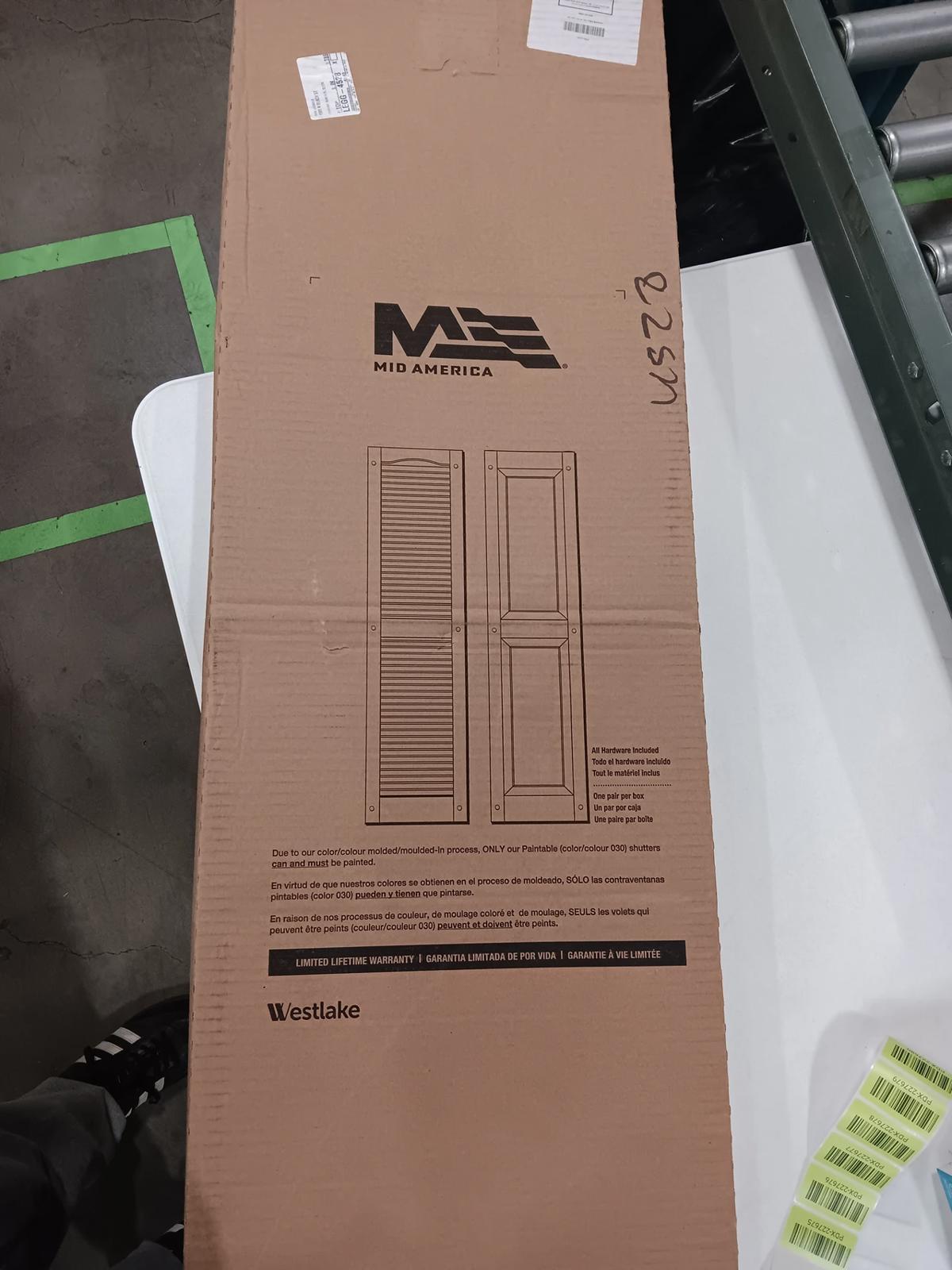 Pair of Ekena Millwork Vinyl Raised Panel Shutters, 14.75"x51", LP2S14X05100PG