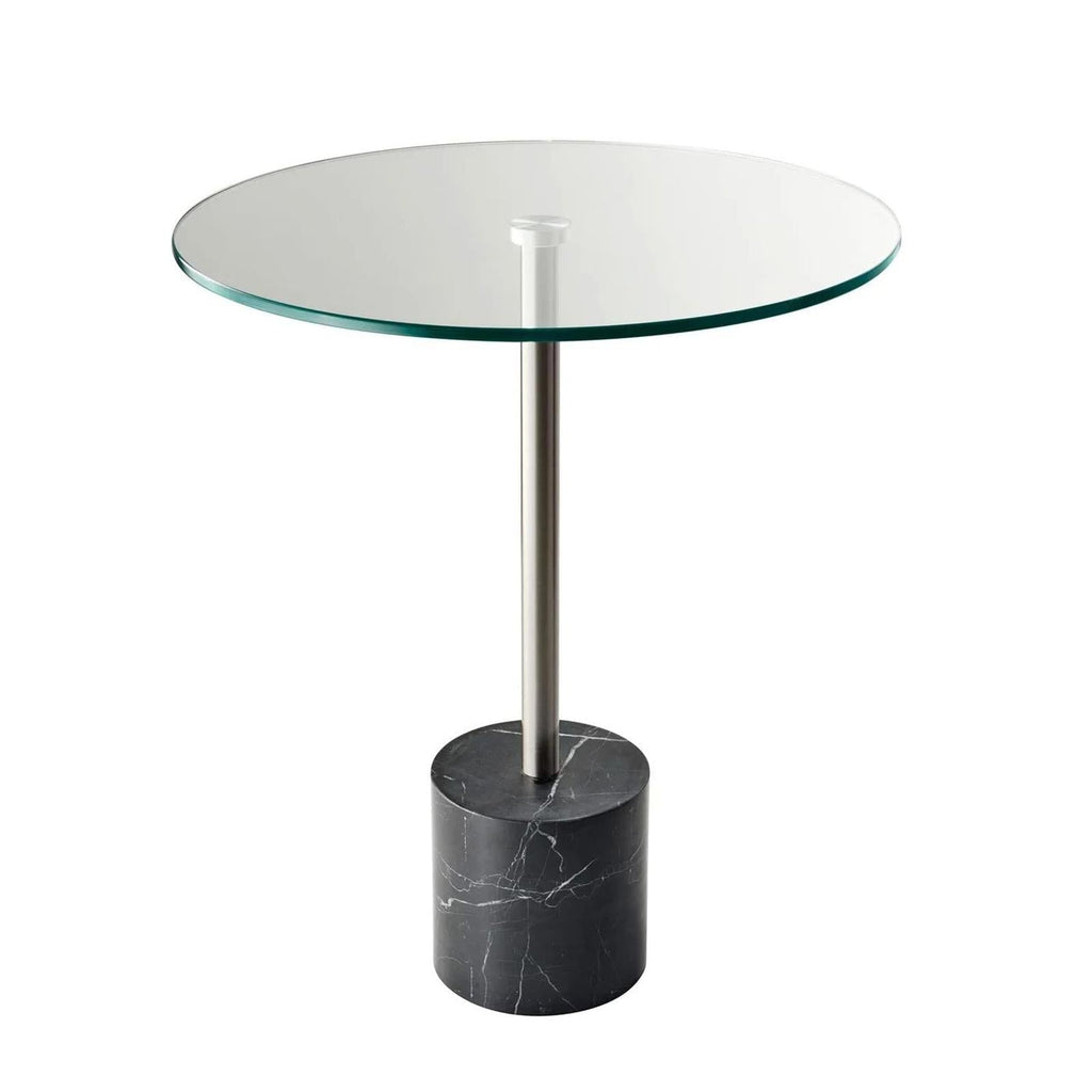 Adesso Blythe End Table, Steel/Black Marble - PDX Furnish