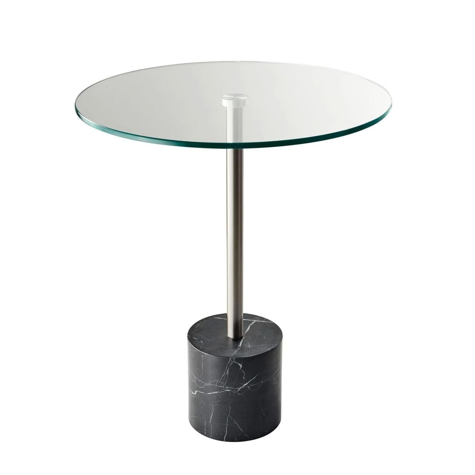 Adesso Blythe End Table, Steel/Black Marble - PDX Furnish