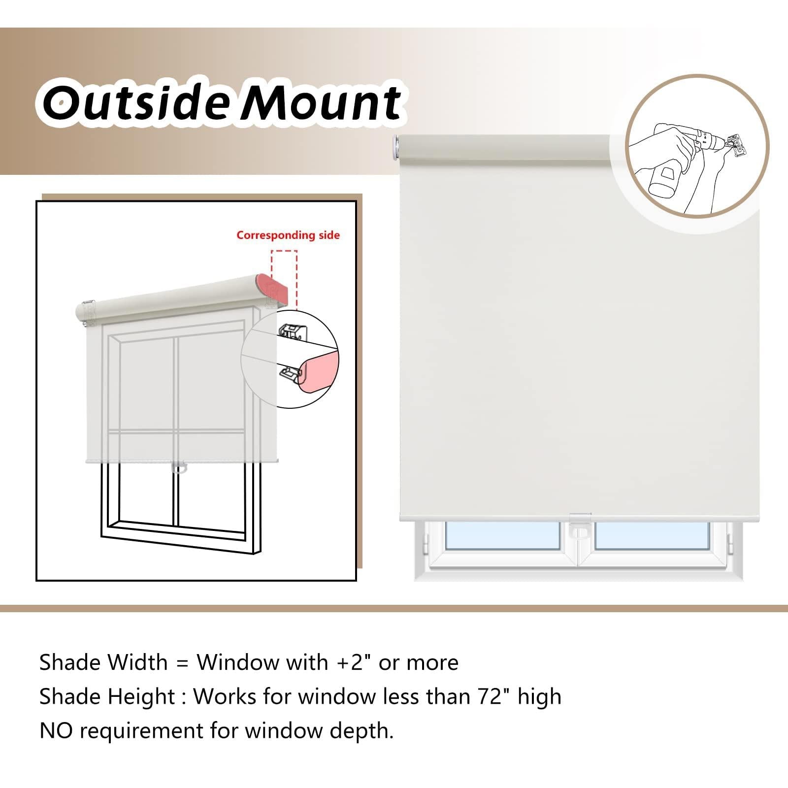 AOSKY Roller Window Shades, White, 65" x 72", Like New - PDX Furnish