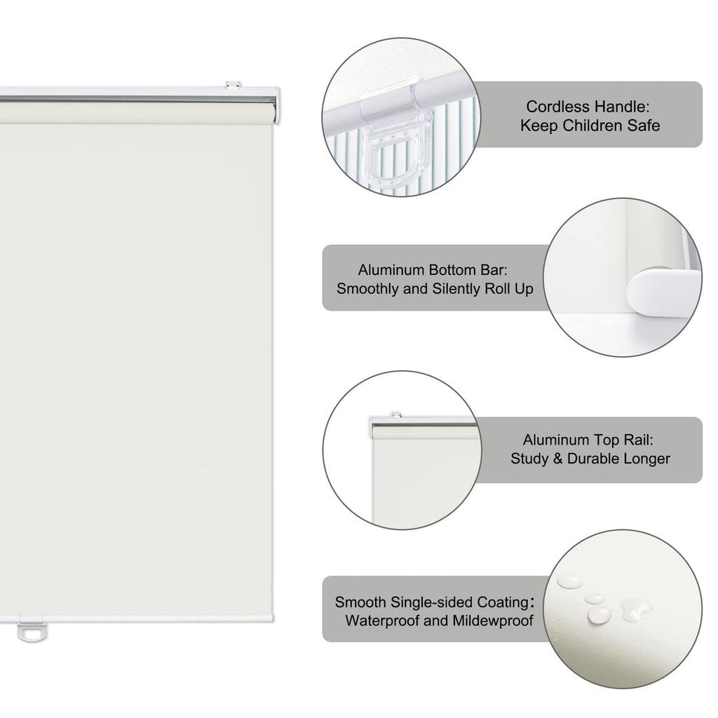 AOSKY Roller Window Shades, White, 65" x 72", Like New - PDX Furnish