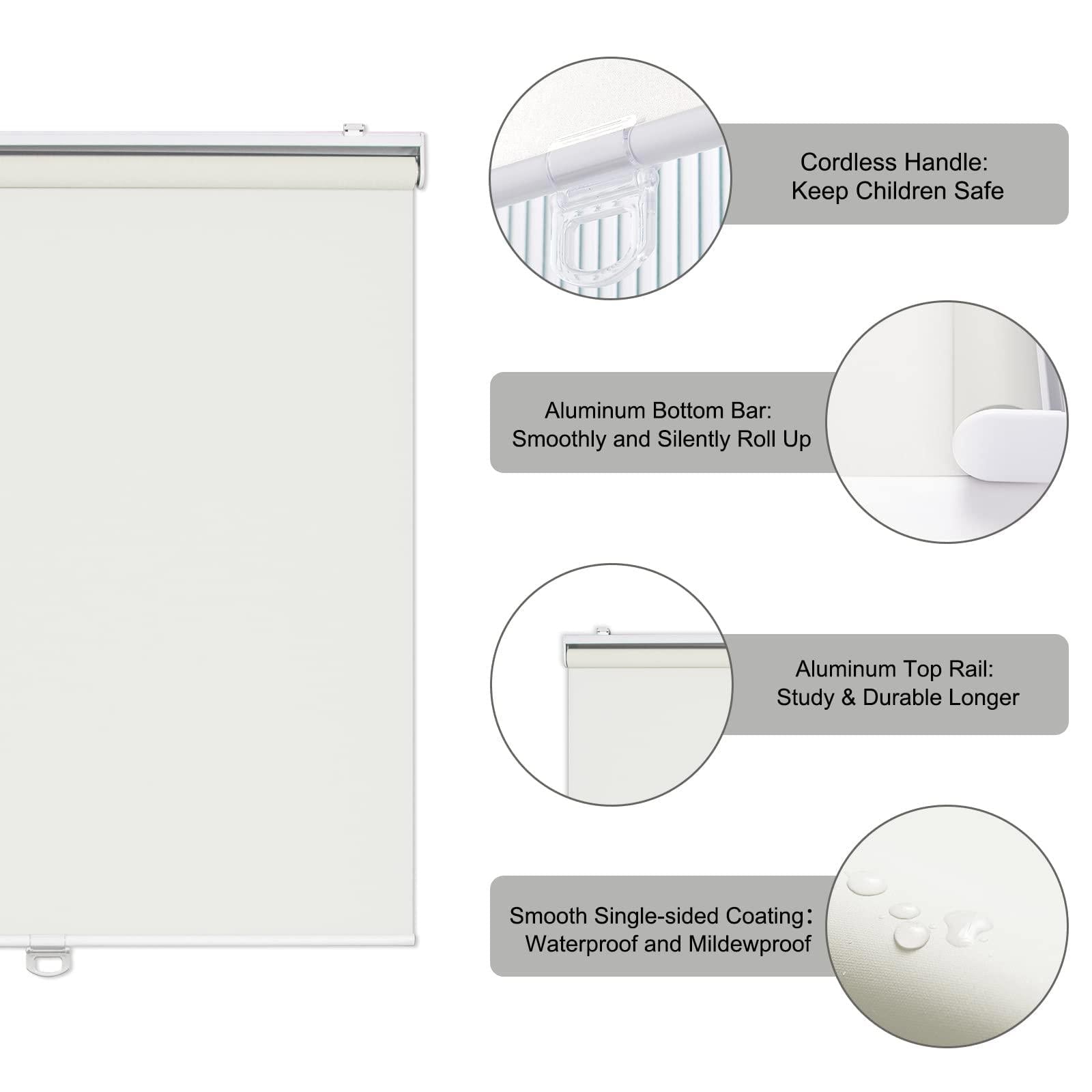 AOSKY Roller Window Shades, White, 65" x 72", Like New - PDX Furnish