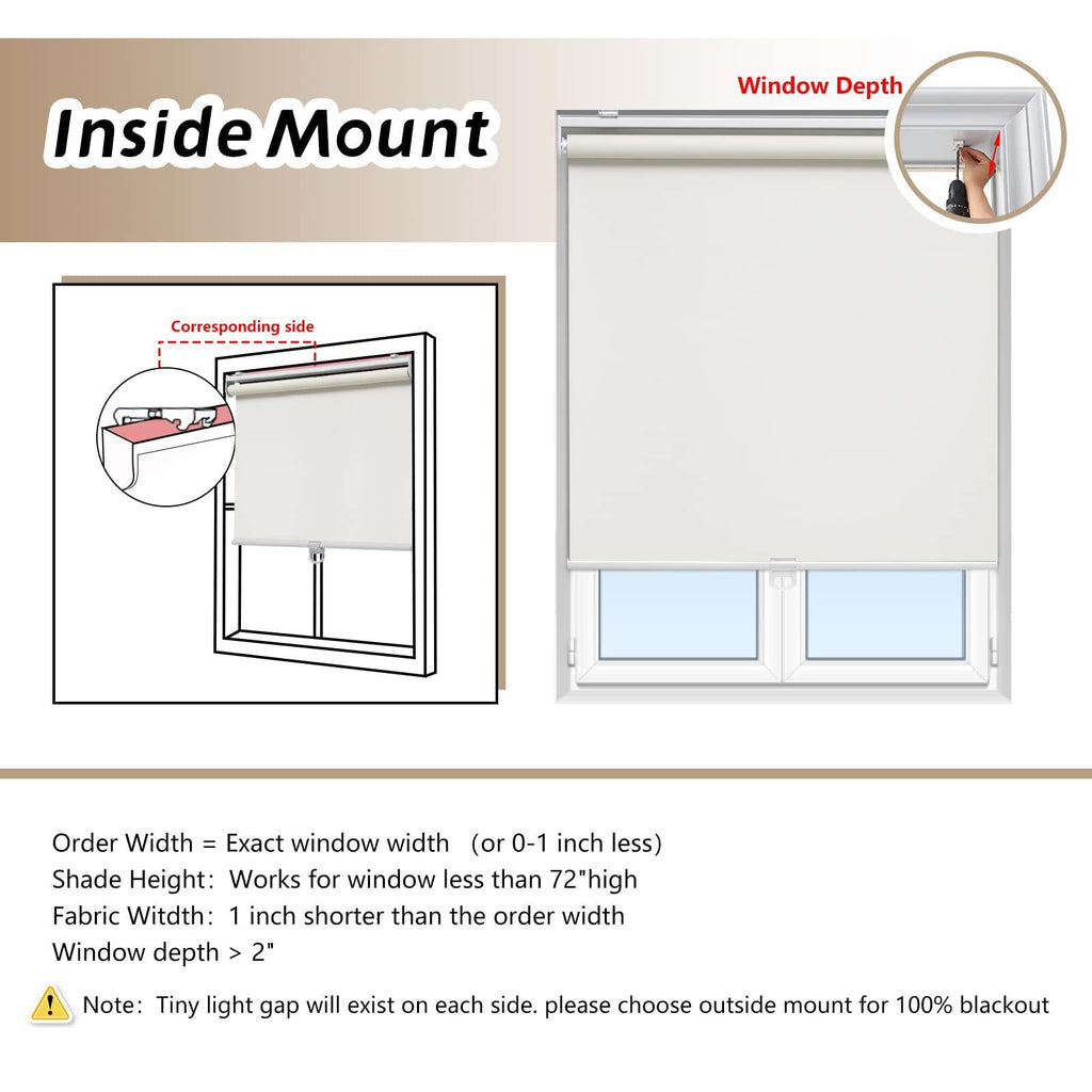 AOSKY Roller Window Shades, White, 65" x 72", Like New - PDX Furnish