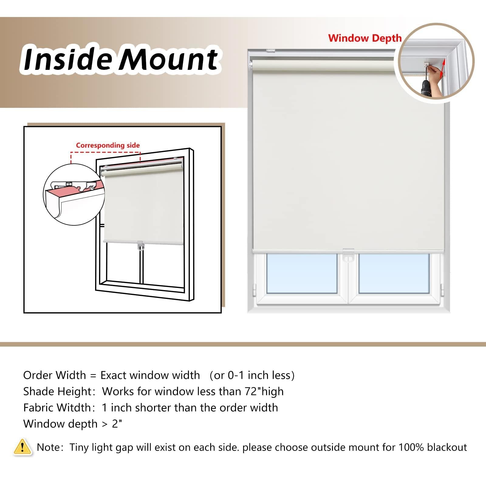 AOSKY Roller Window Shades, White, 65" x 72", Like New - PDX Furnish