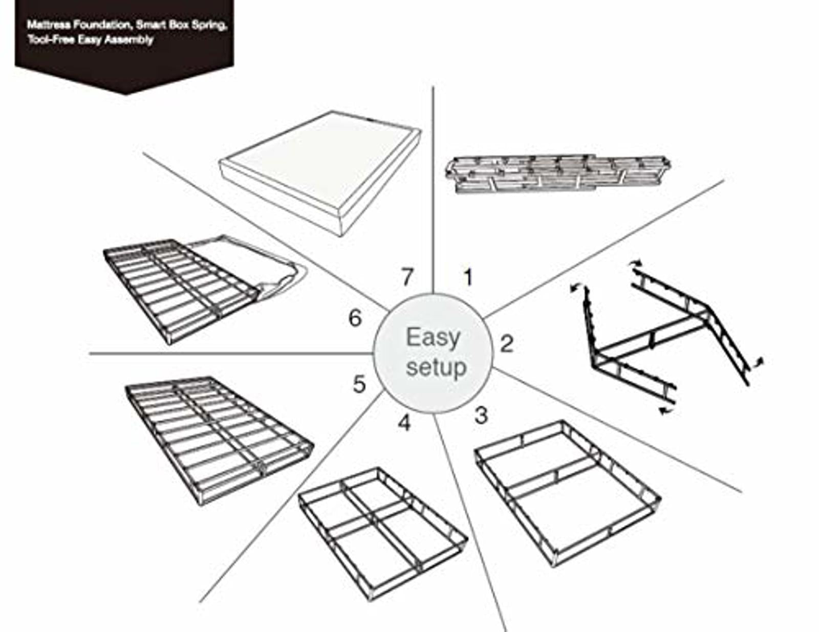 Basics Smart Box Spring Bed Base, 5 - Inch Mattress Foundation - Queen - PDX Furnish