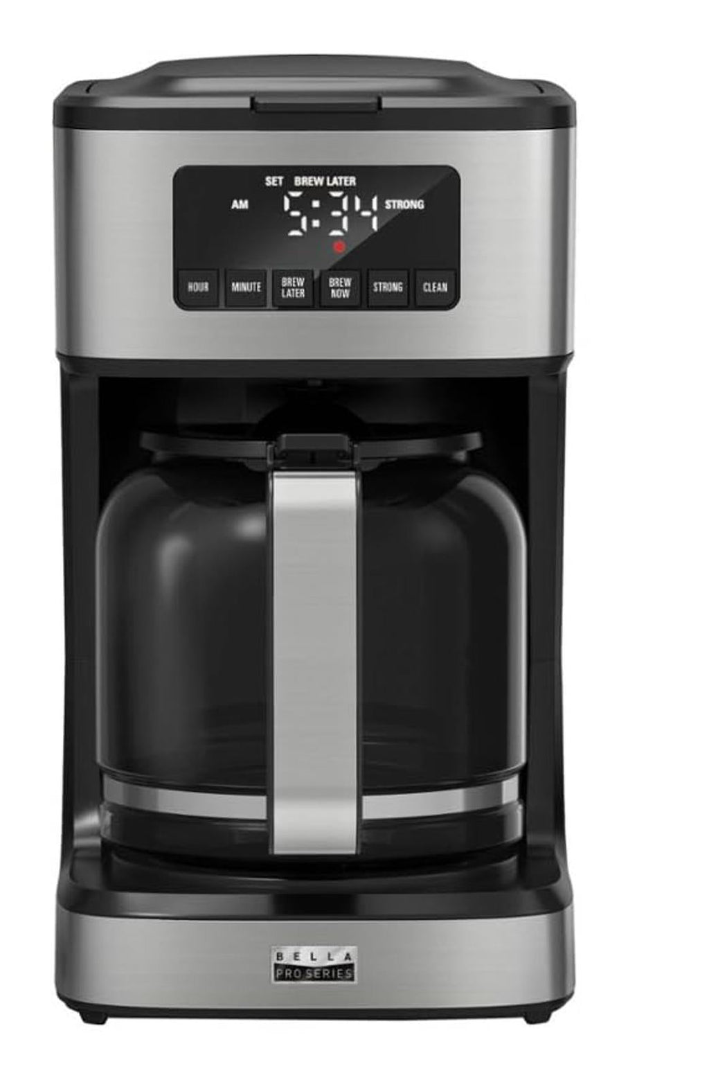 Bella Pro Series - 12 - Cup Programmable Coffee Maker - Stainless Steel - PDX Furnish