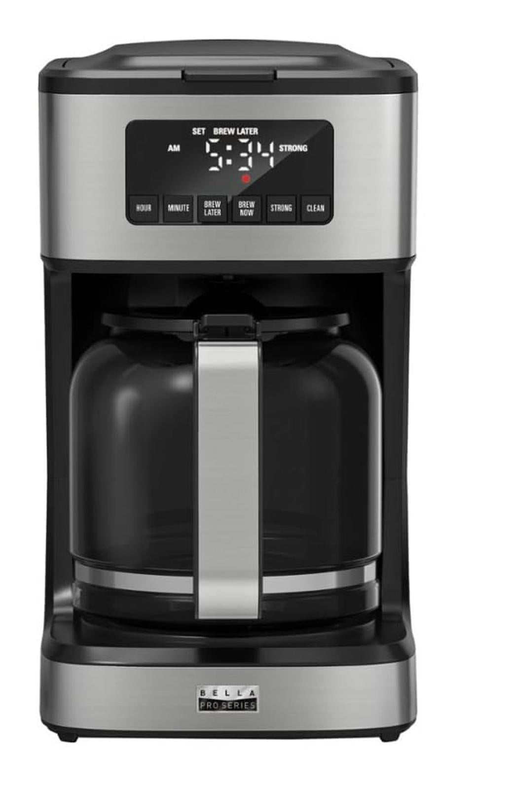 Bella Pro Series - 12 - Cup Programmable Coffee Maker - Stainless Steel - PDX Furnish
