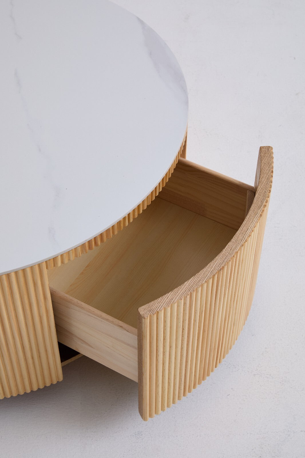 Scandi Round Sintered Stone Coffee Table, BRAND NEW!
