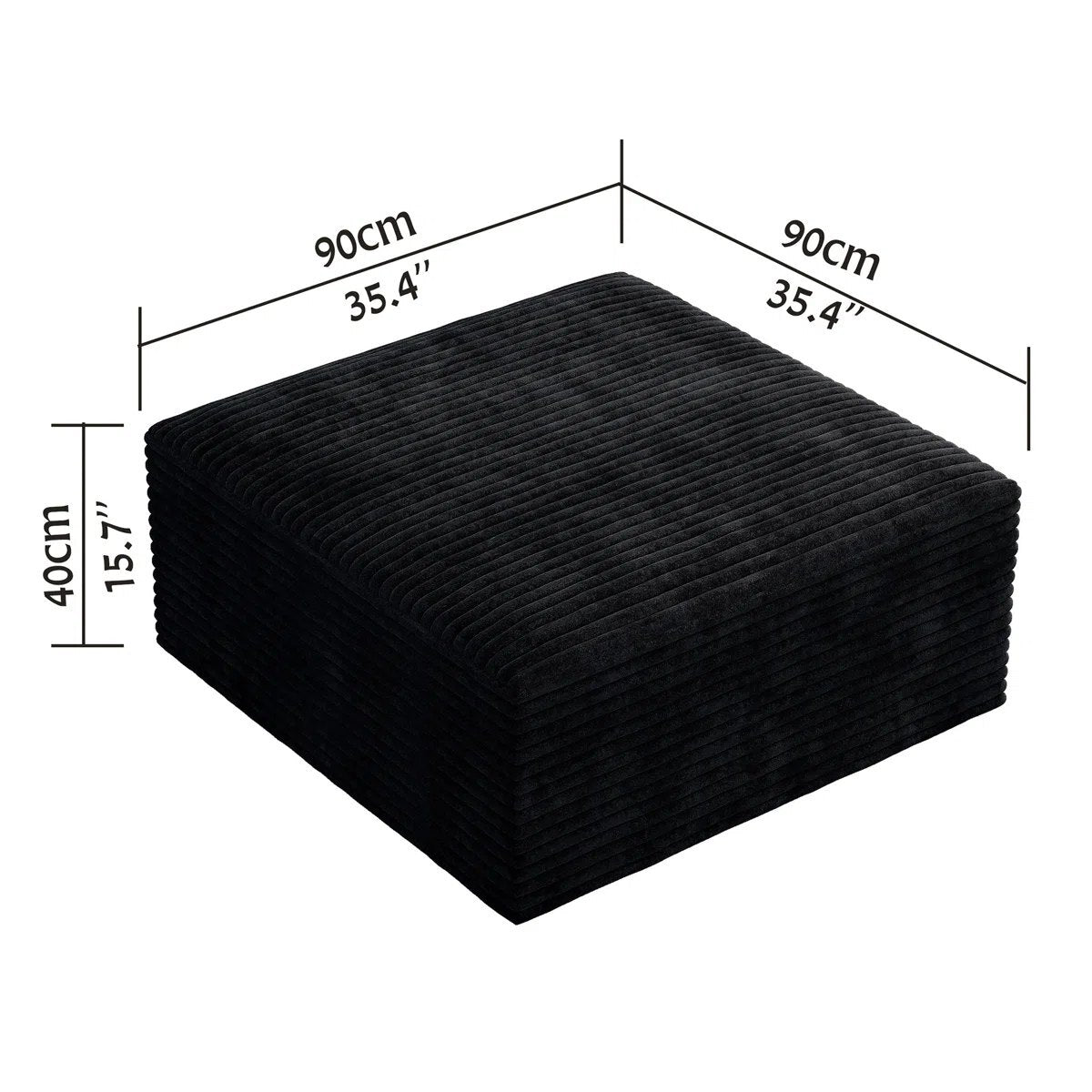 Boneless Ottoman, Black. New condition