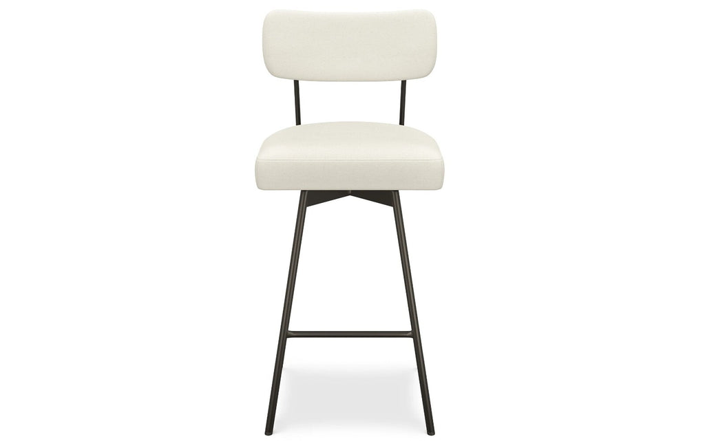 Simpli Home Giselle 29" Swivel Bar Stool Set of 2 – Light Grey/Black (NEW)