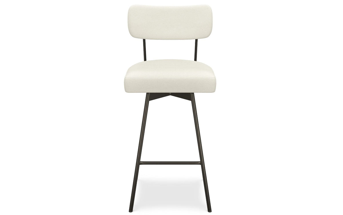 Simpli Home Giselle 29" Swivel Bar Stool Set of 2 – Light Grey/Black (NEW)