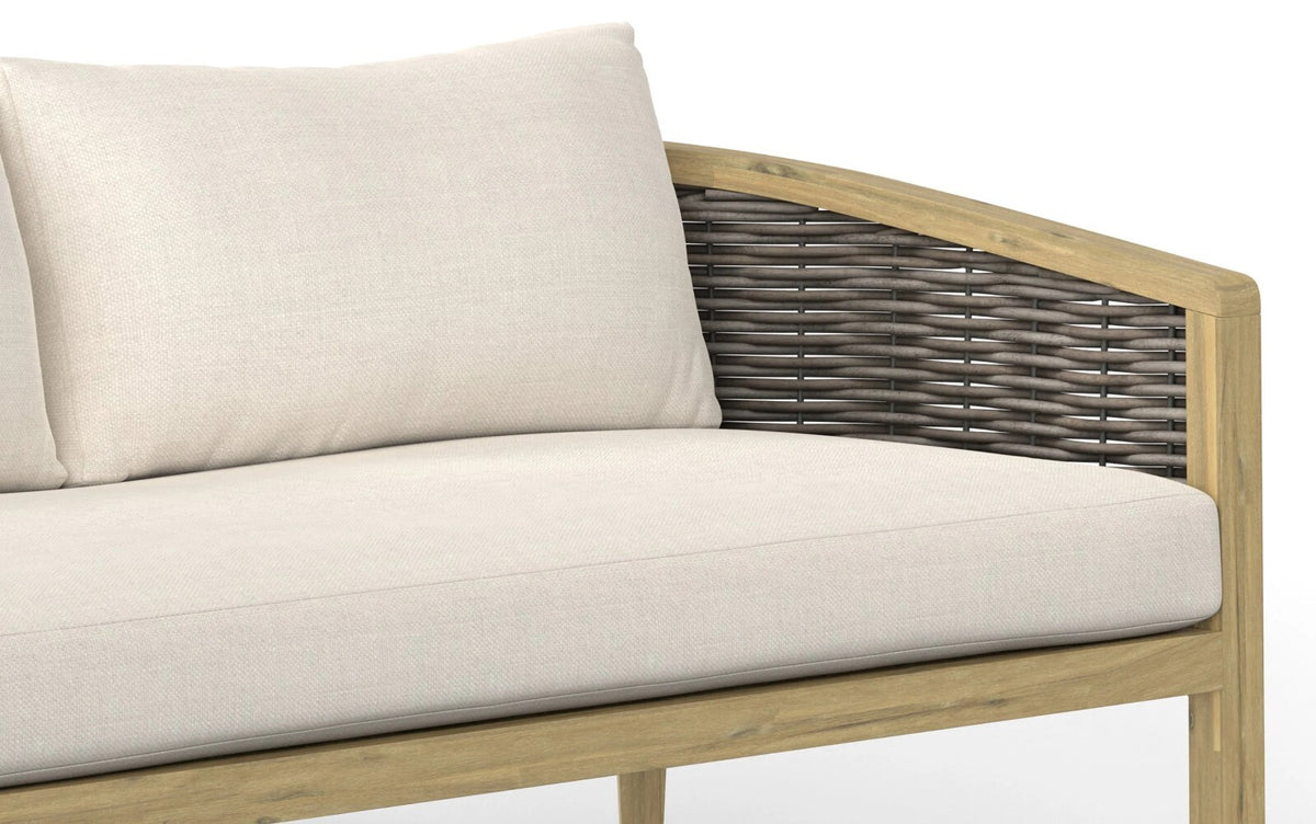 Simpli Home Parkside 70" Solid Acacia Wood Outdoor Patio Sofa – NIB (NEW)