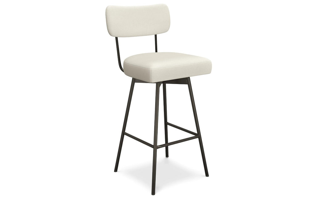 Simpli Home Giselle 29" Swivel Bar Stool Set of 2 – Light Grey/Black (NEW)