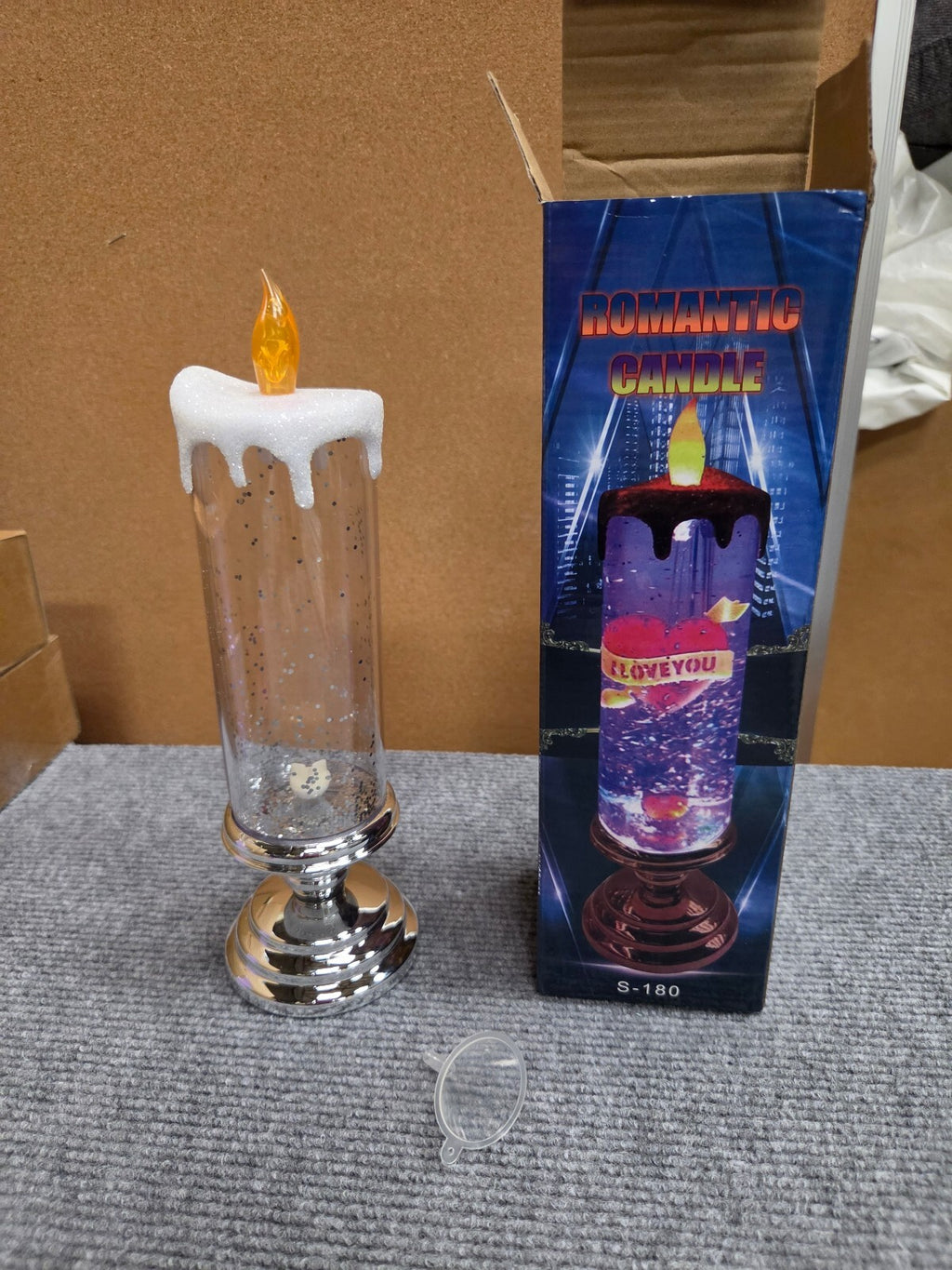 Romantica LED Swirling Glitter Water Candle – USB Rechargeable Mood Light