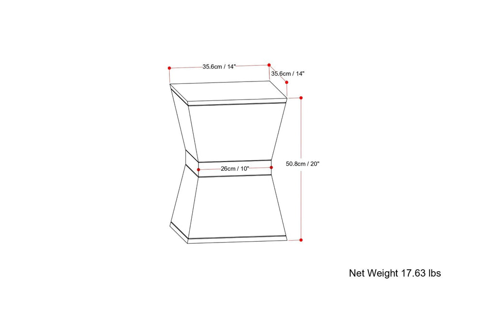 Simpli Home Westfield 14" Solid Mango Wood Geometric Accent Side Table – NEW