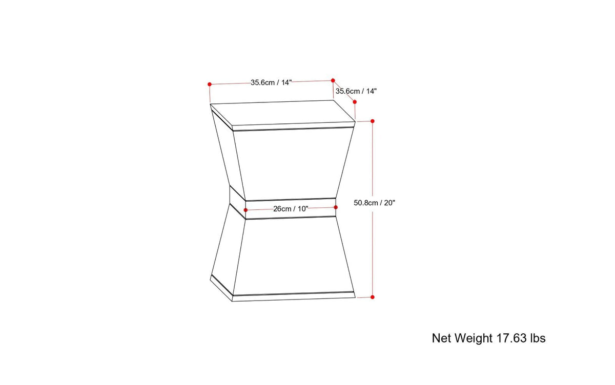 Simpli Home Westfield 14" Solid Mango Wood Geometric Accent Side Table – NEW