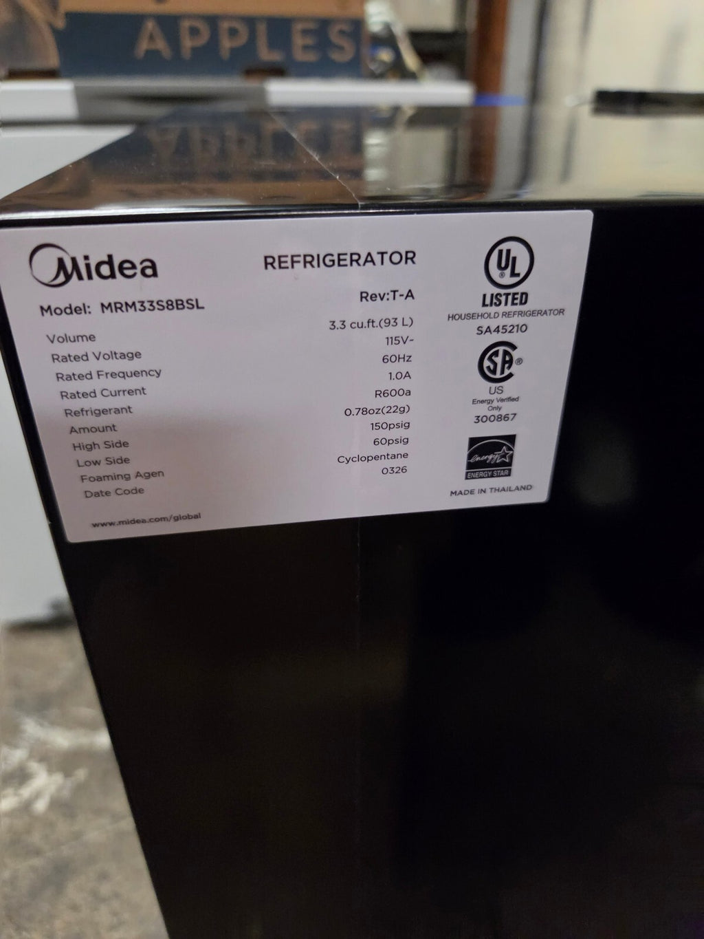 Midea 3.3 Cu. Ft. Compact Single-Door Mini Refrigerator / Chiller