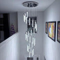 Modern 28-Light Cascading Bubble Crystal Staircase Chandelier