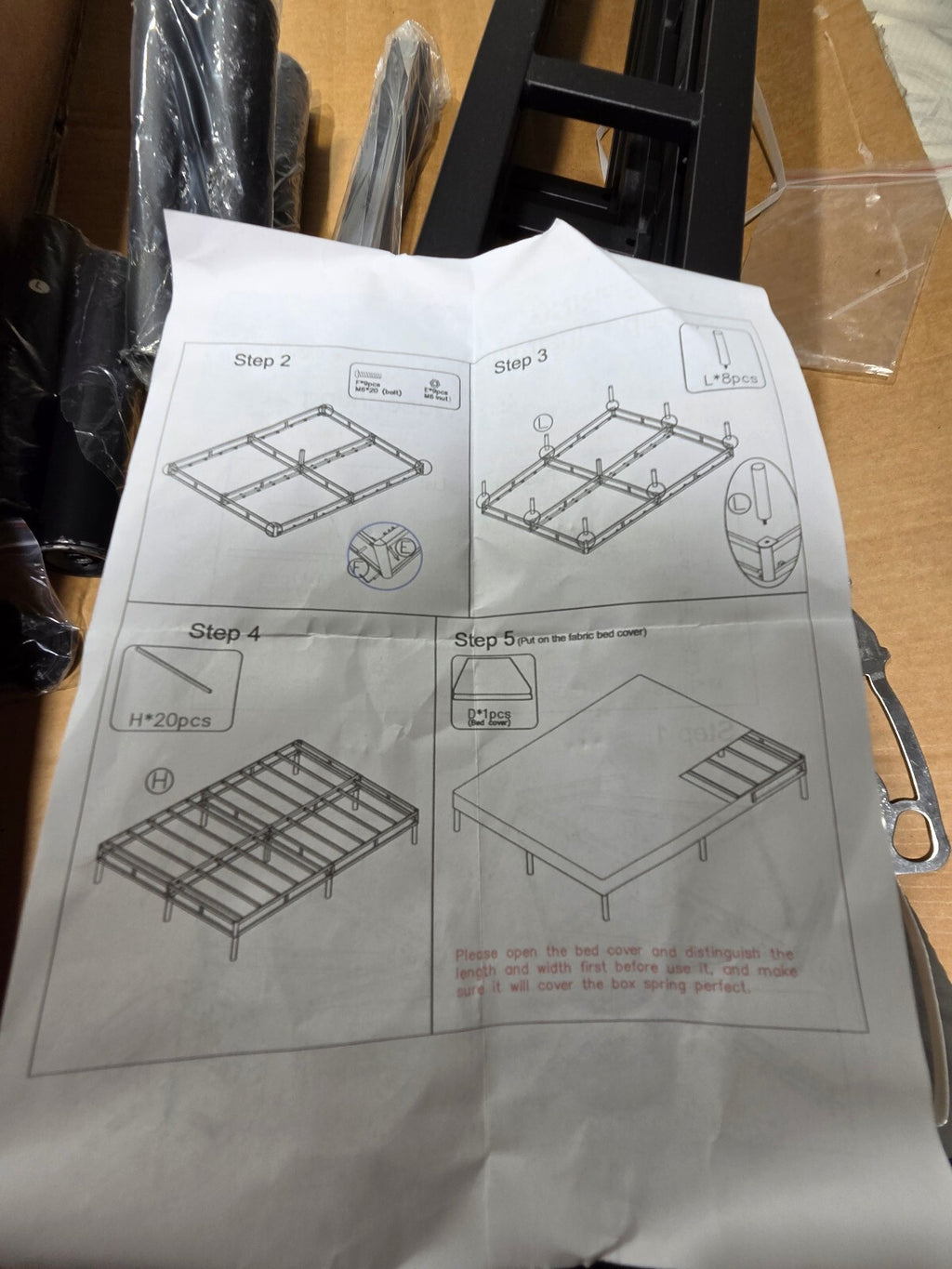 Metal Bed Platform w/ 14" legs, King, Like New condition