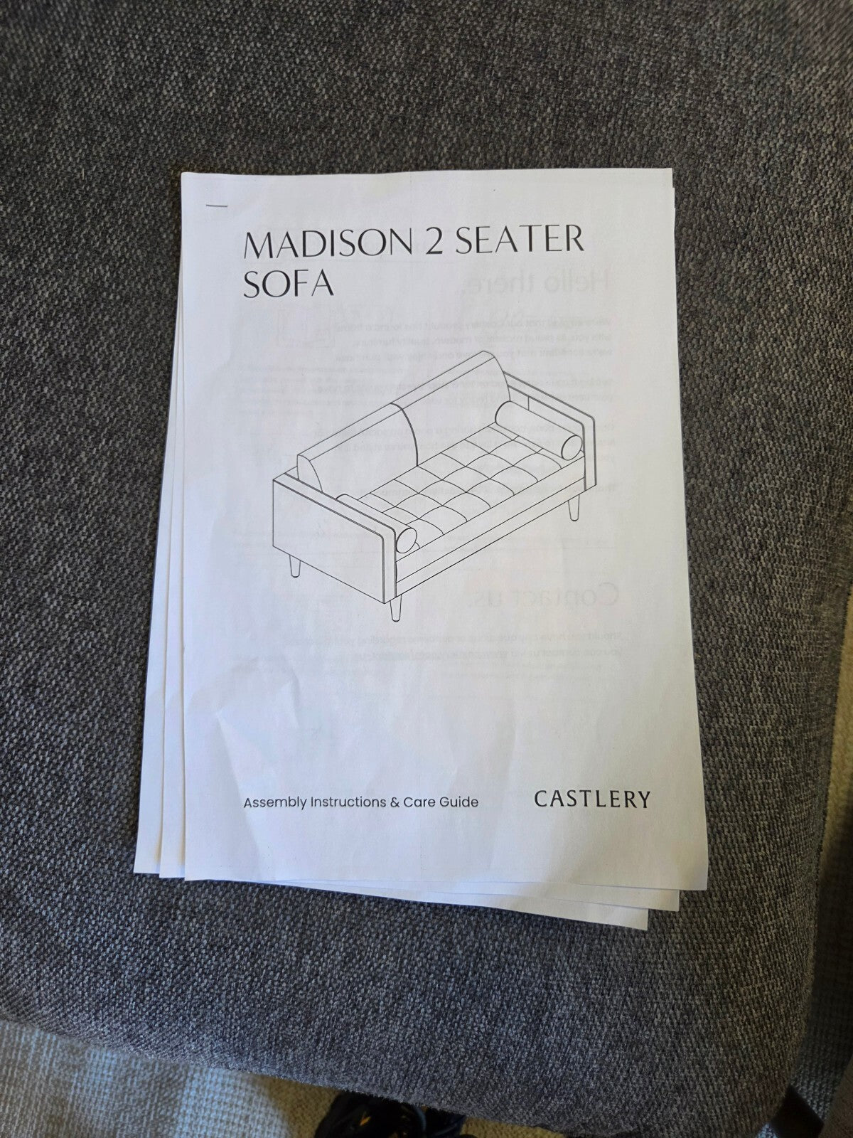 Castlery Madison Loveseat, Amalfi, Bisque