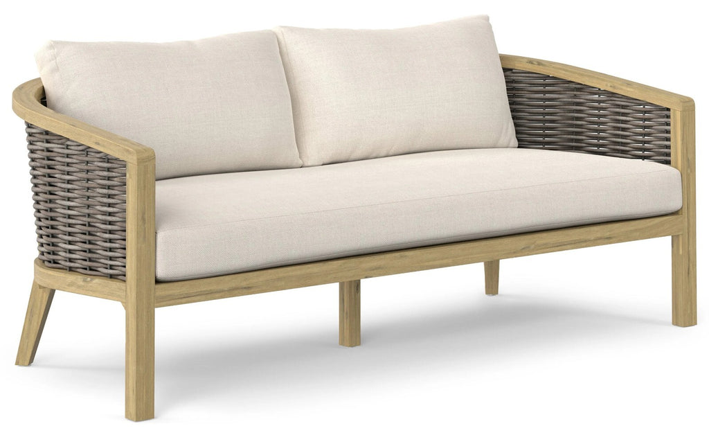 Simpli Home Parkside 70" Solid Acacia Wood Outdoor Patio Sofa – NIB (NEW)