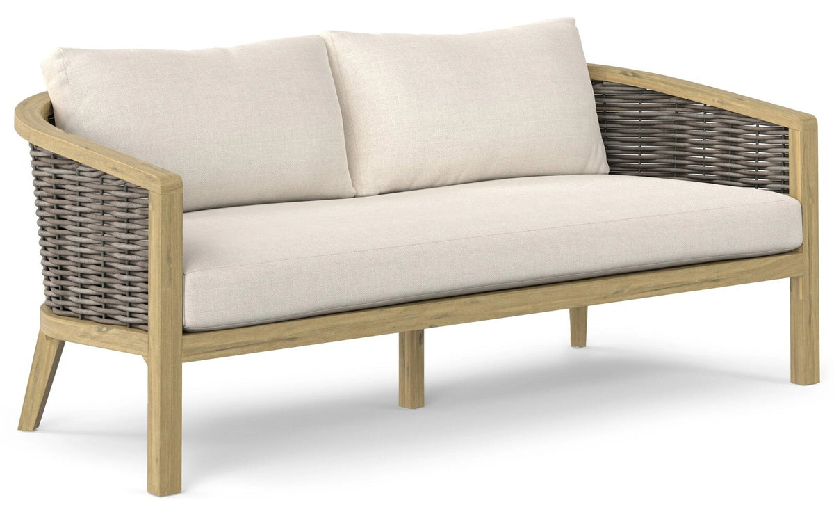 Simpli Home Parkside 70" Solid Acacia Wood Outdoor Patio Sofa – NIB (NEW)