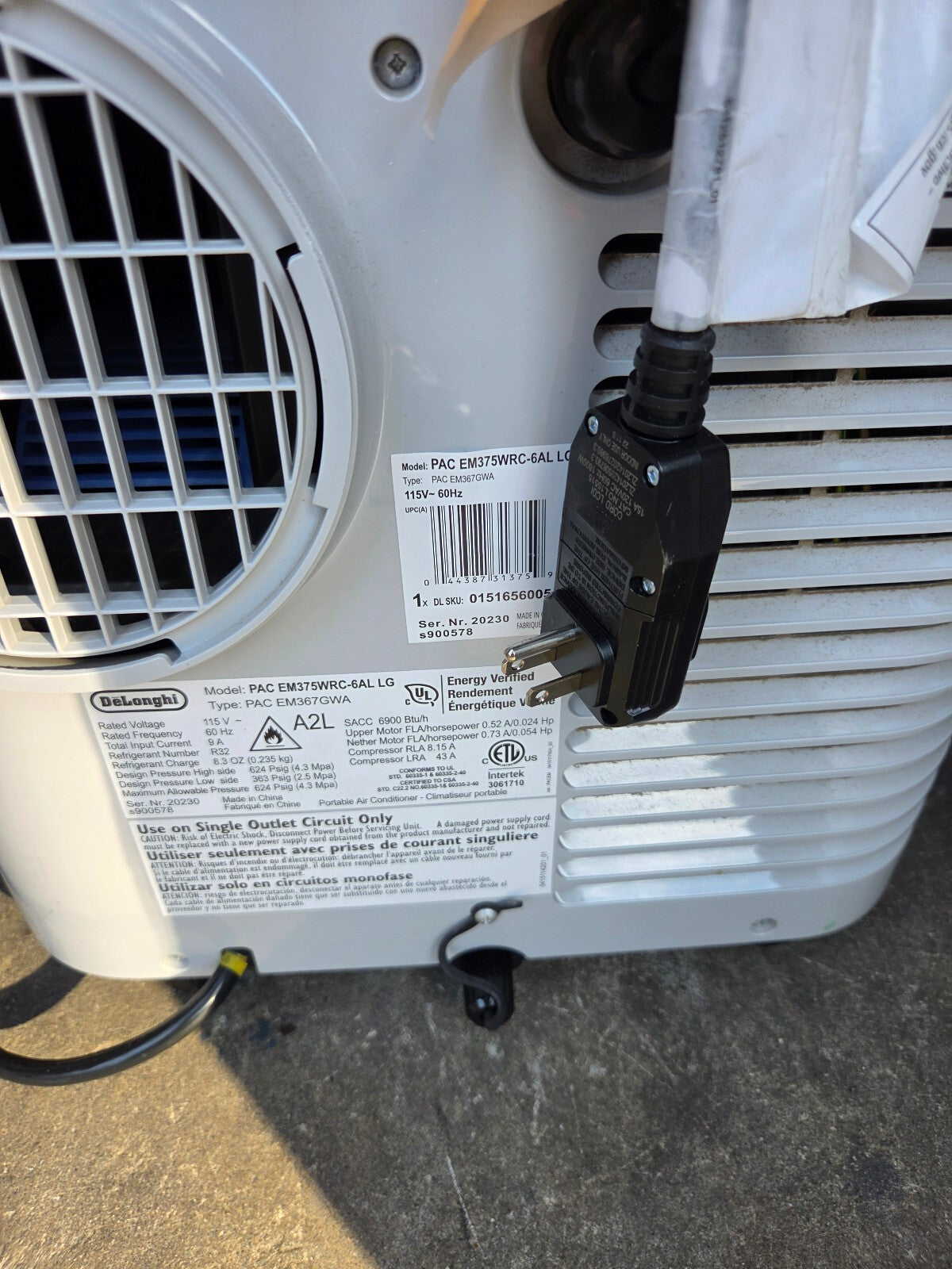 De'Longhi Pinguino Portable Air Conditioner – For Parts / Repair / Fan & Dehumidifier Only