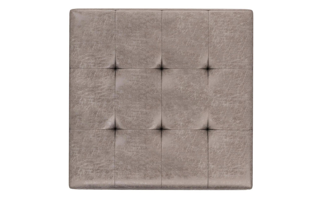 Simpli Home 38" Mid-Century Square Storage Ottoman Coffee Table – Taupe (NEW)