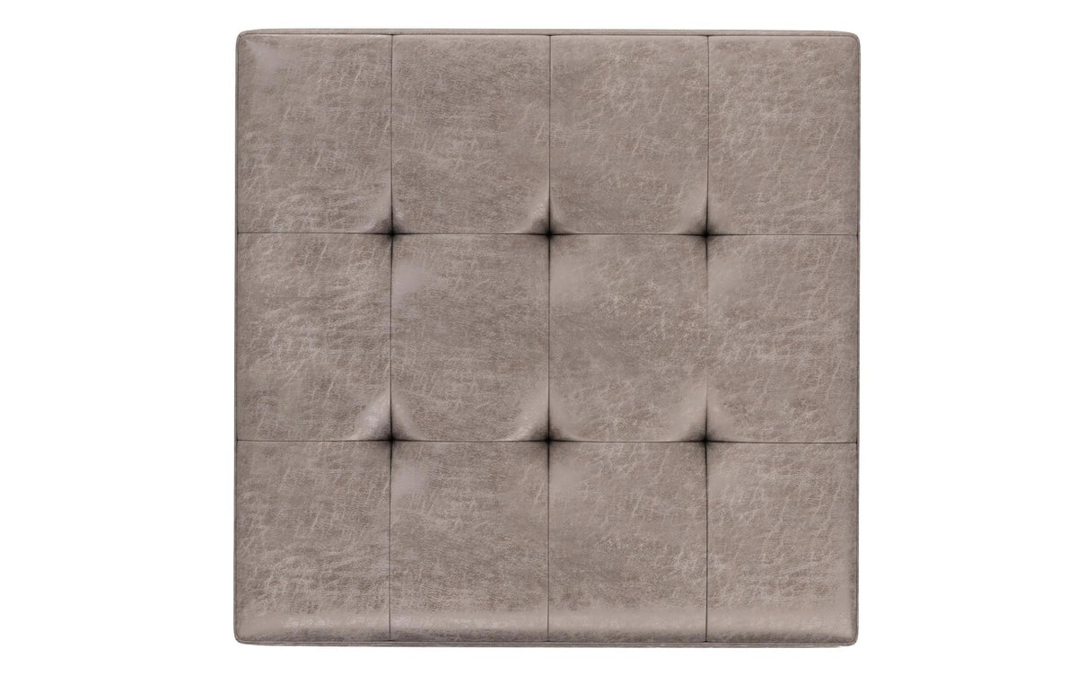 Simpli Home 38" Mid-Century Square Storage Ottoman Coffee Table – Taupe (NEW)