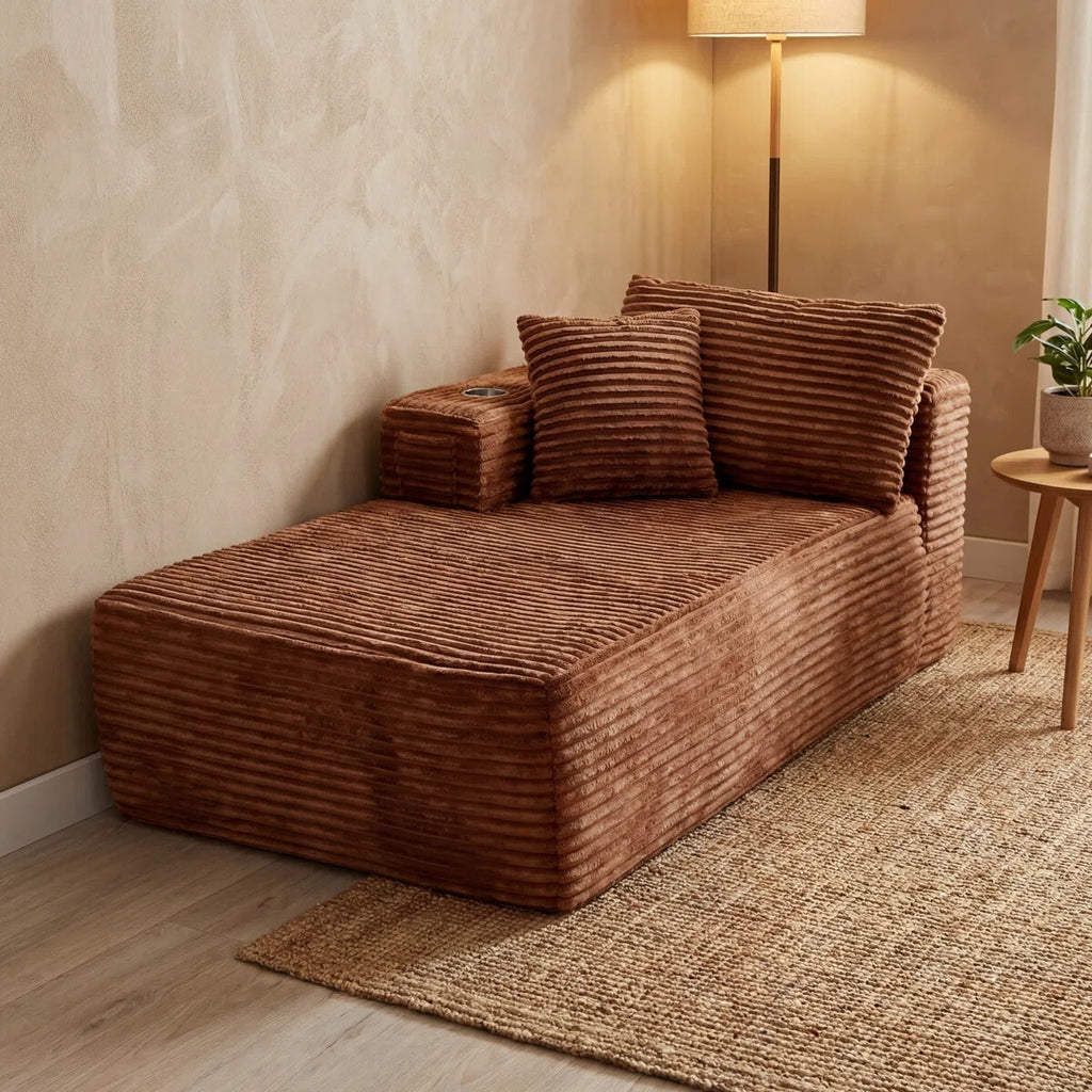 Boneless 69" Wide Modern Open End Compression Sofa With Right Armrest