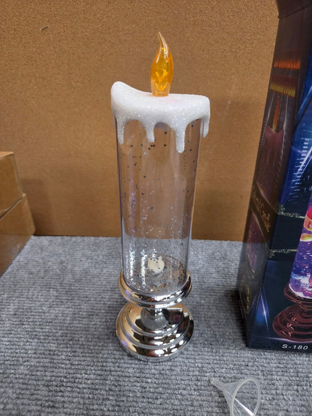 Romantica LED Swirling Glitter Water Candle – USB Rechargeable Mood Light