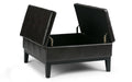 Simpli Home Dover 36" Square Split-Top Storage Ottoman Coffee Table – Brown NEW
